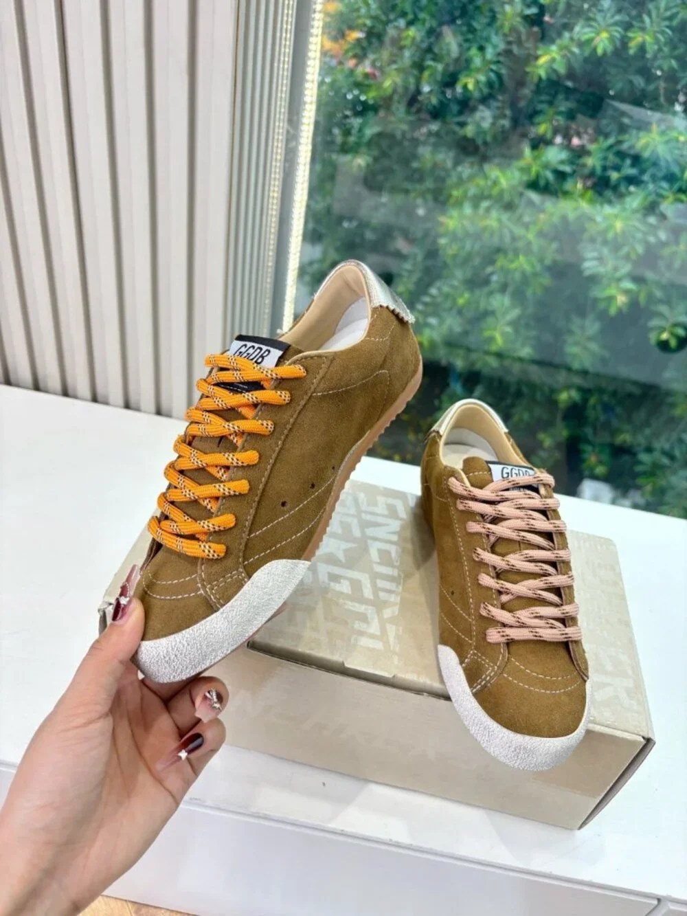 Golden Goose Tan Suede Star-Accent Sneakers - Picture 5 of 9